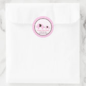 Sticker met ronde roze dot olifant (Tas)
