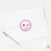 Sticker met ronde roze dot olifant (Envelop)
