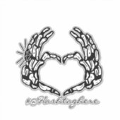 Sticker met skelet getrouwde naam voor auto (Voorkant)