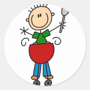 Sticker met Stokfiguur BBQ