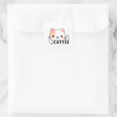 Sticker met Stoute Kattenliefhebber | kattenmoeder (Tas)