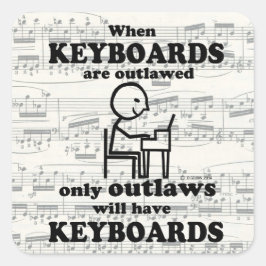 Sticker met toetsenborden verworpen vierkant