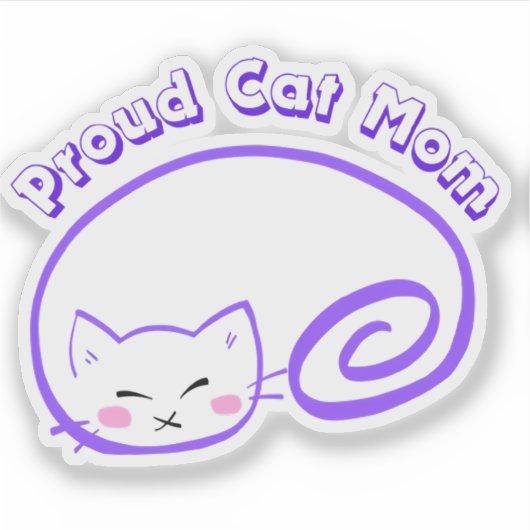 Sticker met trotse kattemoeder Cute Cat (Voorkant)