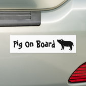 Sticker met varken op het bord (Op auto)