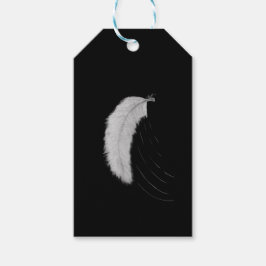 Sticker met veer cadeaulabel