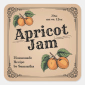 Sticker met vintage abrikozenjamlabel (Voorkant)