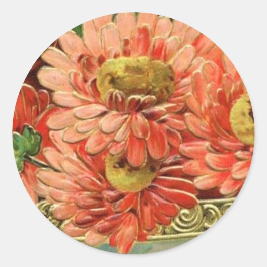 Sticker met vintage bloem (Voorkant)