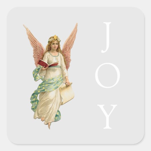 STICKER MET VINTAGE CHRISTMAS ANGEL (Voorkant)