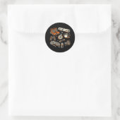 Sticker met vintage kampeerbenodigdheden | Retro b (Tas)