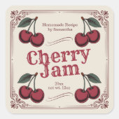Sticker met vintage kersenjamlabel (Voorkant)