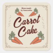 Sticker met vintage label voor worteltaart (Voorkant)