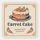 Sticker met vintage label voor worteltaart (Voorkant)