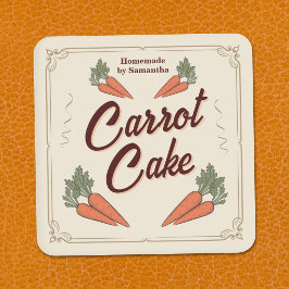 Sticker met vintage label voor worteltaart