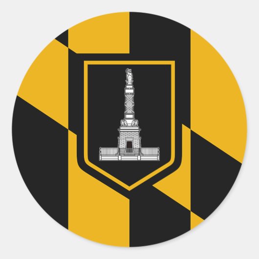 Sticker met vlag van Baltimore City, Maryland, VS (Voorkant)