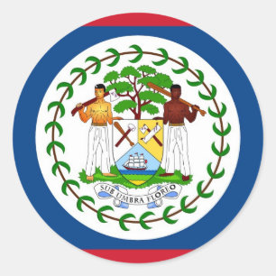 Sticker met vlag van Belize