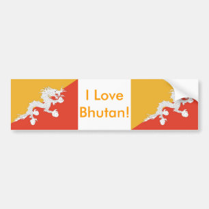 Sticker met vlag van Bhutan