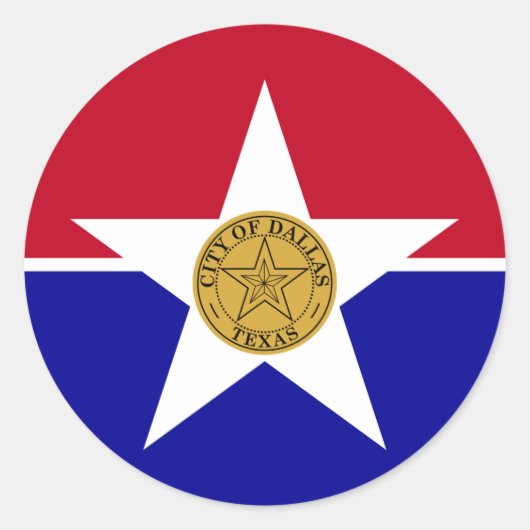 Sticker met vlag van Dallas, Verenigde Staten (Voorkant)