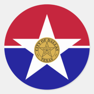 Sticker met vlag van Dallas, Verenigde Staten