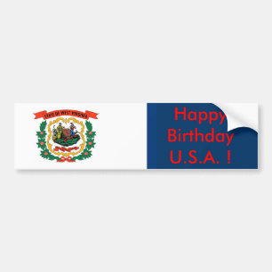Sticker met vlag van de staat West Virginia