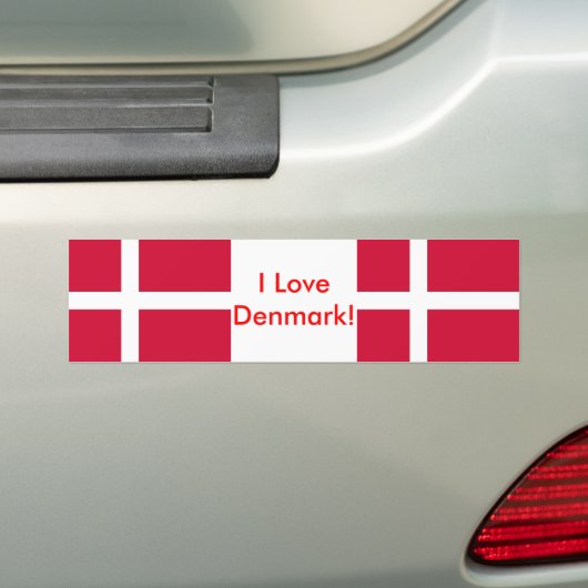 Sticker met vlag van Denemarken (Op auto)