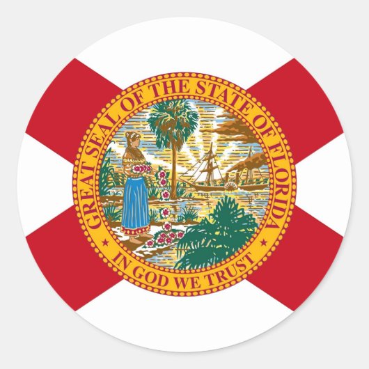 Sticker met vlag van Florida (Voorkant)