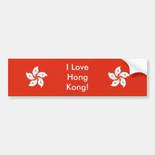 Sticker met vlag van Hongkong, China