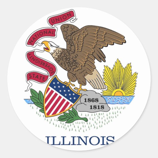 Sticker met vlag van Illinois (Voorkant)