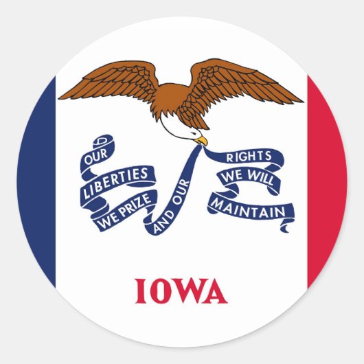 Sticker met vlag van Iowa (Voorkant)