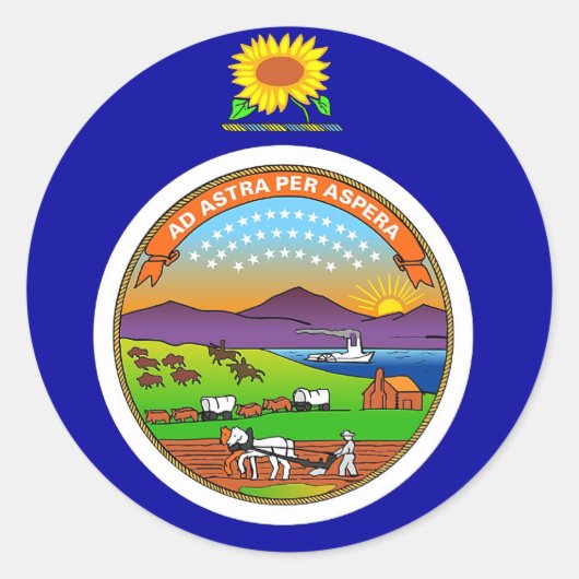 Sticker met vlag van Kansas (Voorkant)