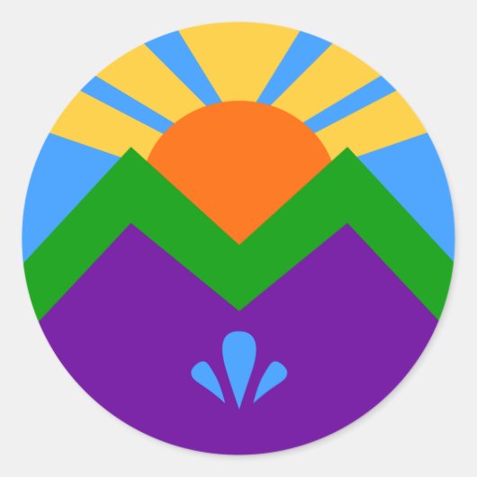 Sticker met vlag van Manitou Springs, Colorado (Voorkant)