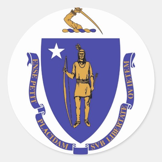 Sticker met vlag van Massachusetts (Voorkant)
