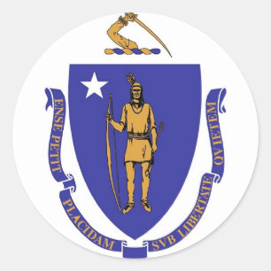 Sticker met vlag van Massachusetts