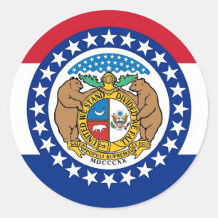 Sticker met vlag van Missouri