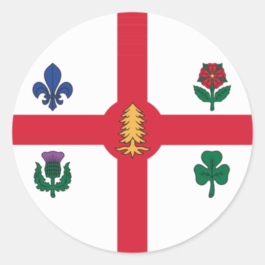 Sticker met vlag van Montreal, Canada (Voorkant)