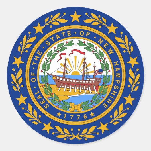 Sticker met vlag van New Hampshire (Voorkant)