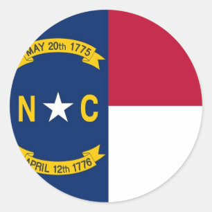 Sticker met vlag van North Carolina