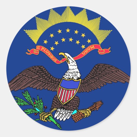 Sticker met vlag van North Dakota (Voorkant)