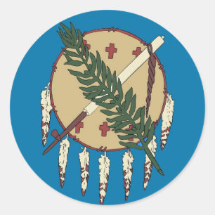 Sticker met vlag van Oklahoma