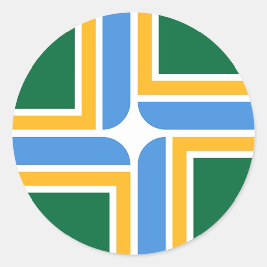 Sticker met vlag van Portland, deelstaat Oregon, V (Voorkant)