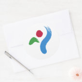 Sticker met vlag van Seoul, Zuid-Korea (Envelop)