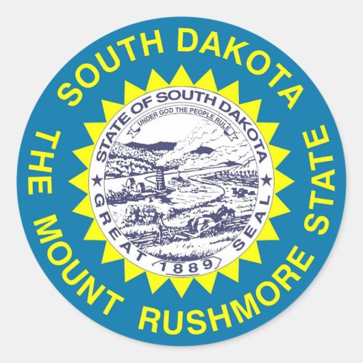 Sticker met vlag van South Dakota (Voorkant)