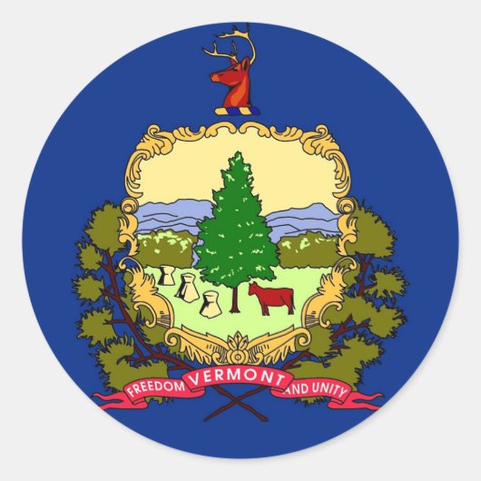 Sticker met Vlag van Vermont (Voorkant)