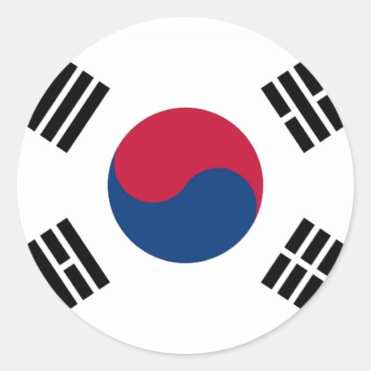 Sticker met vlag van Zuid-Korea (Voorkant)