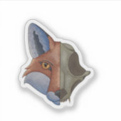 Sticker met vossschedel (Voorkant)