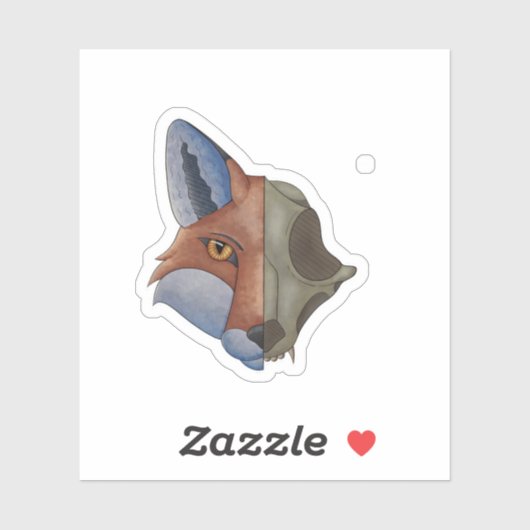 Sticker met vossschedel (Vel)