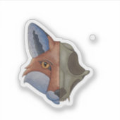 Sticker met vossschedel (Voorkant)