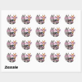 Sticker met vriendelijke dieren – Zebra Giraffe Aa (Vel)