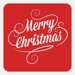 Sticker met vrolijke vrolijke kersttekst
