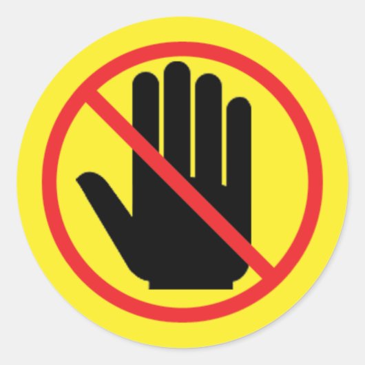 sticker met waarschuwing (Voorkant)