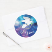 Sticker met witte dove Classic Round (Envelop)